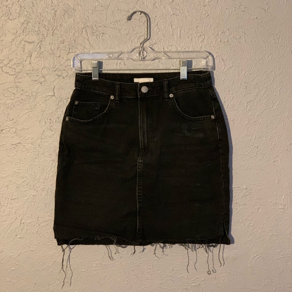 Distressed Jean Mini Skirt